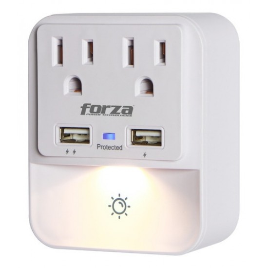 FORZA FWT-221USB TOMA CORRIENTE DE PARED CON LUZ NOCTURNA FORZA FWT-221USB TOMA CORRIENTE DE PARED CON LUZ NOCTURNA